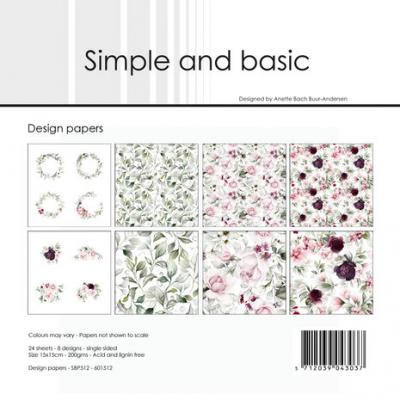 Simple and Basic Beautiful Roses Designpapier - Paper Pad